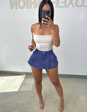 Load image into Gallery viewer, Sexy Pleated Denim Mini Culottes
