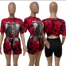Load image into Gallery viewer, Graphic T Shirt Bandage Short Sleeves Tees
