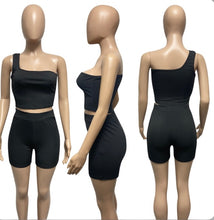 Load image into Gallery viewer, Rib Solid Color Tank Top Shorts Two Piece Set
