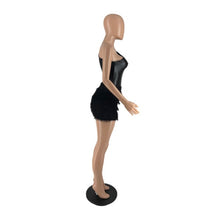 Load image into Gallery viewer, Solid Single Shoulder And Skirt Two Piece Set
