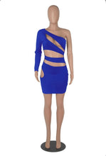 Load image into Gallery viewer, Sexy Single Shoulder Sleeve Hollow Out MIni Dress
