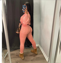 Load image into Gallery viewer, Casual Knits Solid Color Hooded Tops And Tight Pant Sweater Suit
