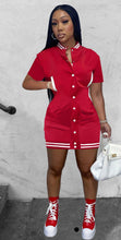 Load image into Gallery viewer, Casual Buttons Baseball Mini Dress
