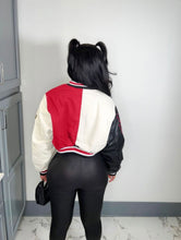 Load image into Gallery viewer, Fashion Print Rib Patchwork Baseball Jacket
