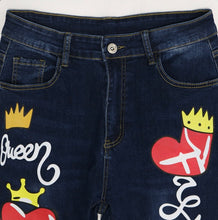 Load image into Gallery viewer, Plus Size Denim Print Skinny Jeans Pants
