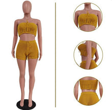 Load image into Gallery viewer, Casual Knitted Tube Top Shorts Two Piece Set
