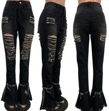 Load image into Gallery viewer, Plus Size 4XL Denim Ripped Hole Flared Jeans Pants
