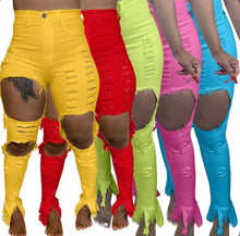 Load image into Gallery viewer, Plus Size 4XL Denim Ripped Hole Jeans Pants
