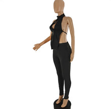 Load image into Gallery viewer, Fashion Sexy Solid Color Backless Top And Pants Two Piece Set

