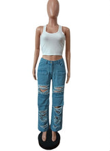 Load image into Gallery viewer, Casual Denim Hole Jeans
