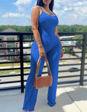 Load image into Gallery viewer, Plus Size Print Solid Color Sling Jumpsuit
