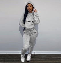 Load image into Gallery viewer, A Letter Print Hooded Sweatshirt Two Piece Pant Sets
