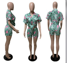 Load image into Gallery viewer, Fashion Printed Bandage Shirt And Shorts 2 Piece Set
