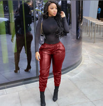 Load image into Gallery viewer, Sexy Bright Leather Split Skinny Pants
