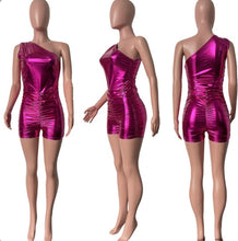 Load image into Gallery viewer, Solid Single Shoulder Sleeveless Romper
