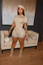 Load image into Gallery viewer, Solid T Shirt And Shorts Two Piece Sets

