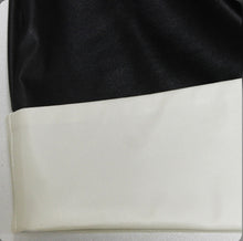Load image into Gallery viewer, Letter Print Sweatshirt And Splicing Leather Skirt 2 Piece Set

