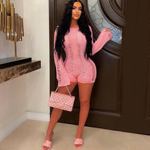Load image into Gallery viewer, Sexy Solid Color Backless Long Sleeve Rompers
