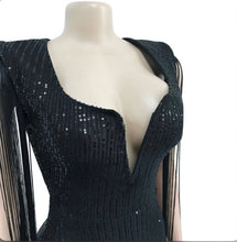 Load image into Gallery viewer, Sequin Tassel Sexy Split Maxi Dress Www.dreamempirellc.com
