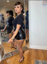 Load image into Gallery viewer, Black PU Leather Casual Shorts
