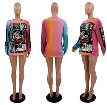 Load image into Gallery viewer, Casual Printed O Neck Long Sleeve T Shirt
