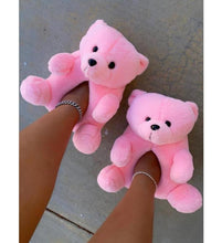 Load image into Gallery viewer, A Teddy Bear Slippers and Pink Duffle Bag
