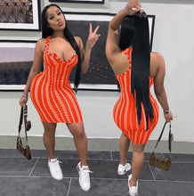 Load image into Gallery viewer, Striped Print Sleeveless Midi Dress
