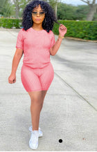 Load image into Gallery viewer, A Sports Casual Round Neck Solid Color Short Sleeve Shorts Two Piece Sets
