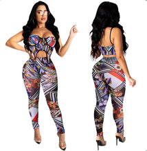 Load image into Gallery viewer, Casual Sling Printed Top Pants Two Piece Set
