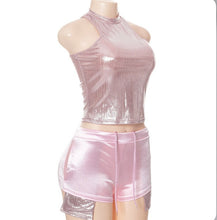 Load image into Gallery viewer, Fashion Hot Stamping Tank Top Drawstring Pocket Shorts Casual Suit
