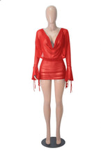 Load image into Gallery viewer, Deep V Neck Backless Mesh Two Piece Skirts Set
