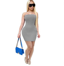 Load image into Gallery viewer, Plus Size Sexy Strapless Bodycon Mini Dress
