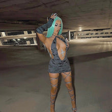 Load image into Gallery viewer, Sexy Holes Halter Backless Mini Dress
