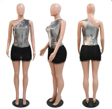 Load image into Gallery viewer, Sexy Slim One shoulder Splice Mini Dress
