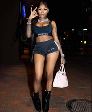 Load image into Gallery viewer, Fashion Sports Print Top Shorts Two Piece Set
