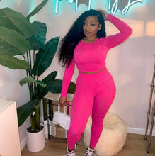 Load image into Gallery viewer, Solid Color Hole Long Sleeve Pant Two Piece Set
