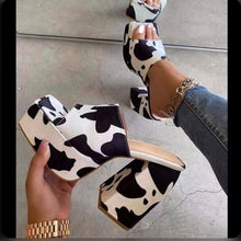 Load image into Gallery viewer, Square Head Thick Heel Slippers
