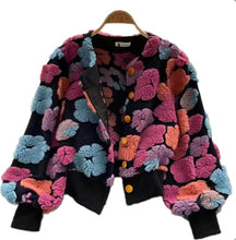 Load image into Gallery viewer, Flower Single-breasted Long Sleeve Coats
