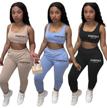 Load image into Gallery viewer, Letter Print Tank Tops And Pants Two Piece Set
