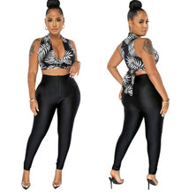 Load image into Gallery viewer, Sexy Deep V-Neck Lace-Up Top+Pencil Pants Two Piece Set
