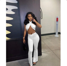 Load image into Gallery viewer, Sexy Solid Wrap Chest Two Piece Pant Sets
