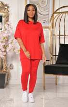 Load image into Gallery viewer, Solid Color Short Sleeve Pants Loose Two Piece Set
