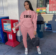 Load image into Gallery viewer, Casual Print Hooded Sweatshirt Sport Two Piece Pants Set
