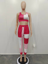 Load image into Gallery viewer, Casual Contrast Color Sleeveless Two Piece Pants Set
