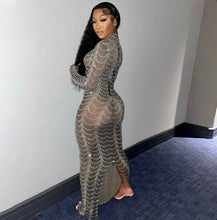 Load image into Gallery viewer, Sexy Mesh See Through Long Sleeve Club Dress
