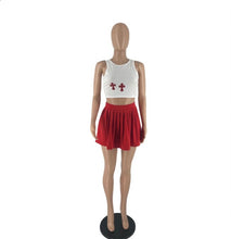 Load image into Gallery viewer, Printed Vest Pleated Skirt Two Piece Set
