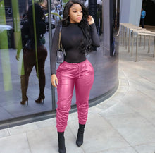Load image into Gallery viewer, Sexy Bright Leather Split Skinny Pants
